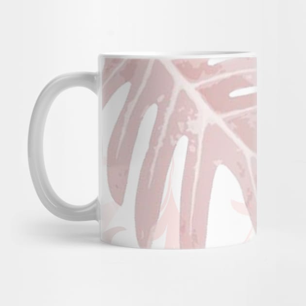 Trio palm leaves pink palepink on white tropical fall TeePublic by PrintedDreams